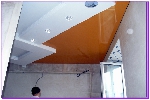 Натяжные потолки лаковые в кухне нестандартное решение двух уровневых натяжных потолков