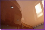 Двухуровневые натяжные потолки в кухне фото сочетание коричневых отенков