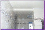 Двухуровневые натяжные потолки в ванной фото 1 белого цвета