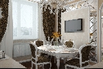 фото дизайн гостиная + кухня в классическом стиле 4