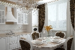 фото дизайн гостиная + кухня в классическом стиле 6